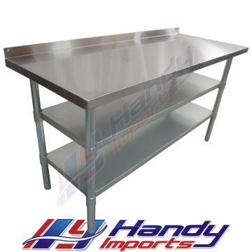 New 1700X390mm #430 Grade W/ Splashback Narrow Bench ,3Xundershelf,1Set Wheels