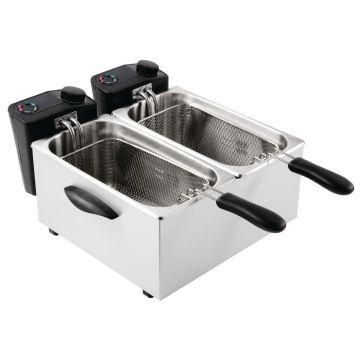 Caterlite Light Duty Twin Tank Twin Basket Countertop Fryer 2x 3.5Ltr GG199-A