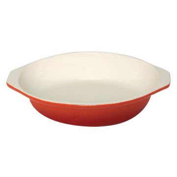 Vogue Orange Round Cast Iron Gratin Dish 400ml GH316
