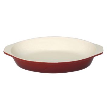 Vogue Red Oval Cast Iron Gratin Dish 650ml GH317