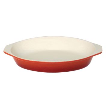 Vogue Orange Oval Cast Iron Gratin 650ml GH318
