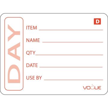 Dissolvable Vogue (Pack of 250) Prepared Food Labels GH350