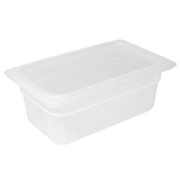 Vogue(Pack of 4)Polypropylene Gastronorm Pan 1/4 with Lid 100mm GJ523