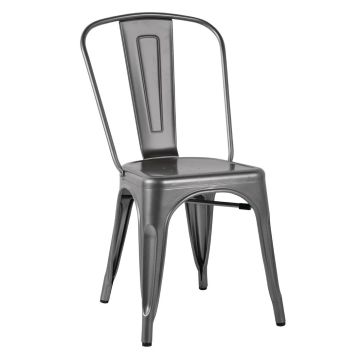 Bolero (Pack of 4) Gun Metal Grey Steel Bistro Side Chair GL329