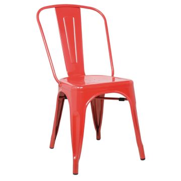 Bolero (Pack of 4) Red Steel Bistro Side Chair GL330