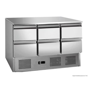 6 drawers S/S benchtop fridge - GNS1300-6D