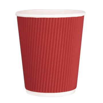 Fiesta Takeaway Coffee Cups Ripple Wall Red 225ml (Pack of 500) GP427