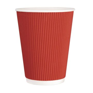 Fiesta Takeaway Coffee Cups Ripple Wall Red 340ml (Pack of 500) GP428