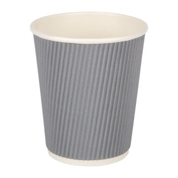 Fiesta Takeaway Coffee Cups Ripple Wall Charcoal 225ml (Pack of 500) GP433