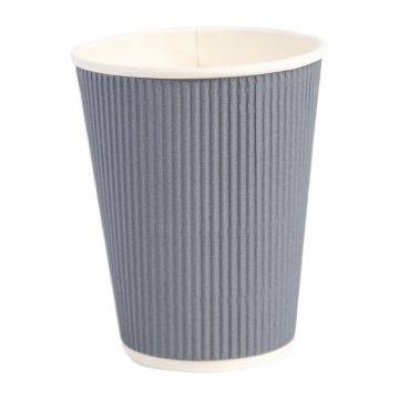 Fiesta Takeaway Coffee Cups Ripple Wall Charcoal 340ml (Pack of 500) GP434