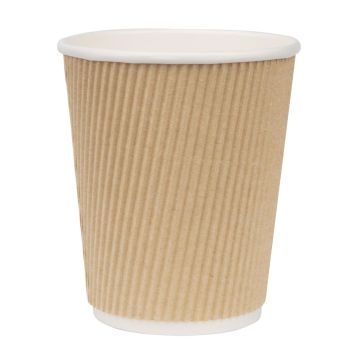 Fiesta Takeaway Coffee Cups Ripple Wall Kraft 225ml (Pack of 500) GP442