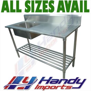 1500 X 600mm Single Bowl Kitchen Sink #304 Stainless Steel