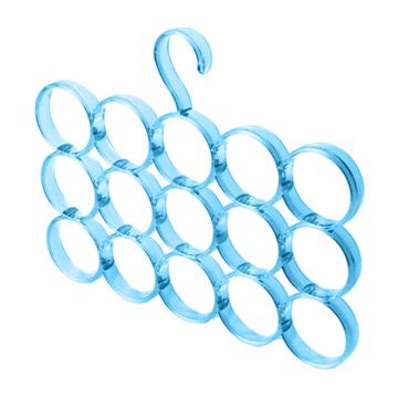 Modern Hanger 15 Ring Clothes Scarf Towel Holder Closet Storage Hanger Blue