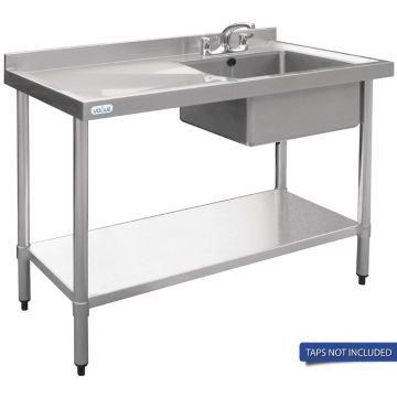 Vogue Single Bowl Sink L/H Drainer - 1000mm x 700mm 90mm Drain HC913