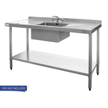 Vogue Single Bowl Sink Double Drainer - 1500mm x 700mm 90mm Drain HC918