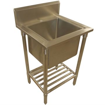 640mm X 610mm X 920mm Commercial Single Bowl Mop Sink Stainless Steel Bench