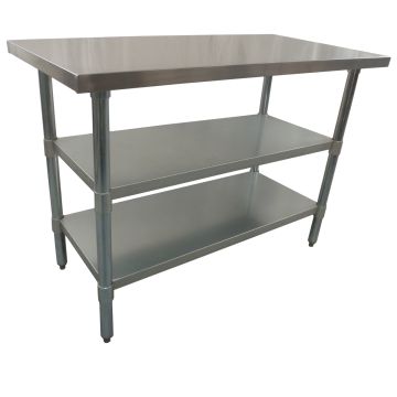 1524 X 762mm New Kitchen Food Work Bench Table + 2 Galvanised Steel Under Shelf