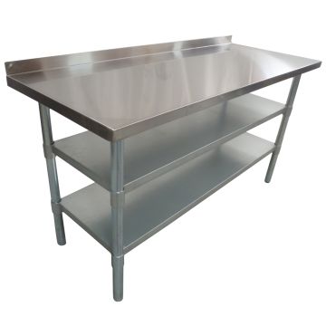 1524 X 762mm Non Foodgrade Work Bench Table + 2 Galvanised Steel Under Shelf