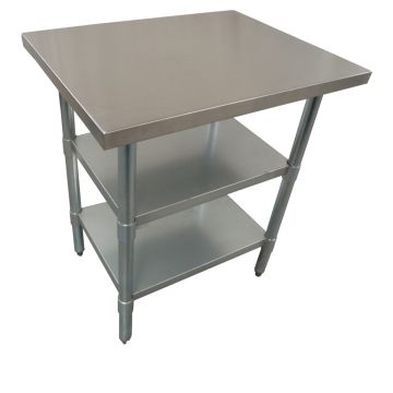 762 X 915mm New Work Corner Bench Table Counter + 2 Galvanised Steel Under Shelf