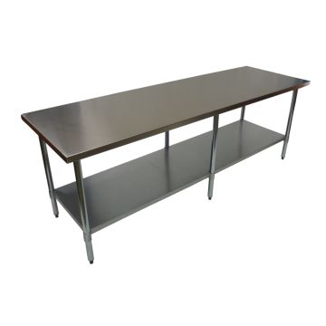 2438 X 610mm New 304 Stainless Steel Portable Work Bench Table W/ Wheels Castors