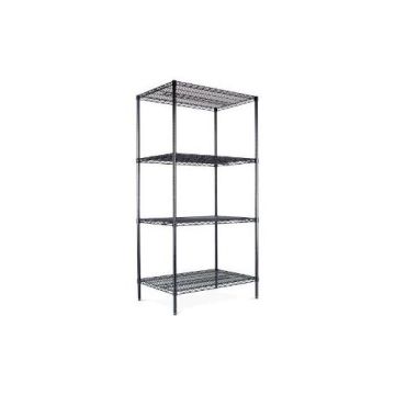 455X1220X1800mm New Black Painted Steel Wire Shelf Shelves W / Wheels Castors