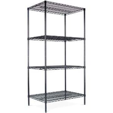 530X1060X1800mm New Black Painted Steel Wire Shelf Shelves W / Wheels Castors