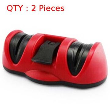 2X Brand New Double Mini Knife 2 Way Sharpener With Suction Base