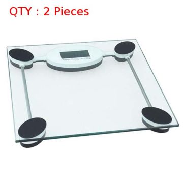 2X Brand New Clear Glass Digital Automatic Bathroom Home Body Weighing Scale