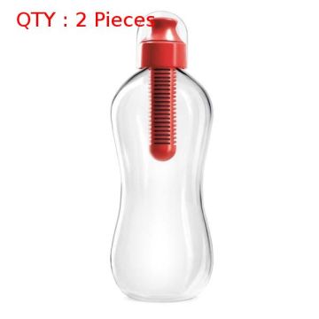 2X New Eco Friendly Reusable Personal Carbon Filter Drink Water Bottle Red
