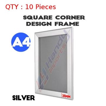 10 A4 Silver Square Corner Snap Frame/Poster Frame/Picture Frame 25mm