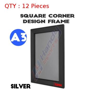 12 A3 Heavy Duty Black Square Corner Snap Frame/Picture Frame/Poster Frame 32mm