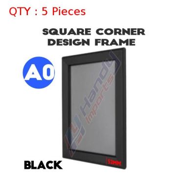 5 Brand New A4 Black Square Corner Snap Frame/ Poster Frame/ Picture Frame 25mm