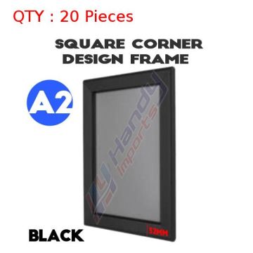 20 A2 Heavy Duty Black Square Corner Snap Frame/Poster Frame/Picture Frame 32MM