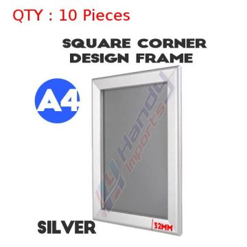 10 A4 Heavy Duty Silver Square Corner Snap Frame/Poster Frame/Picture Frame 32mm