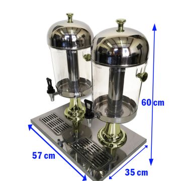 Double 10Lt Gold Plated Bowl Juice Drink Dispenser,Drink Cooler Machine Beverage