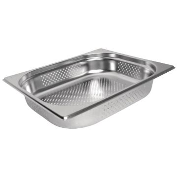 Vogue Stainless Steel Perforated 1/2 Gastronorm Pan 100mm DN702