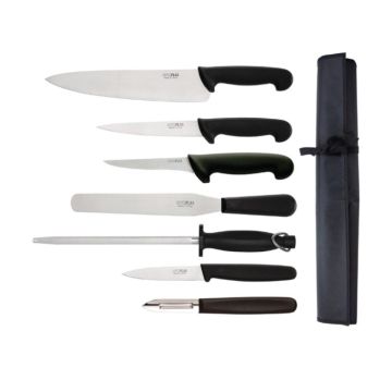 Professional Commercial Hygiplas Chefs 7pc Knife Set with 25cm Cooks knife