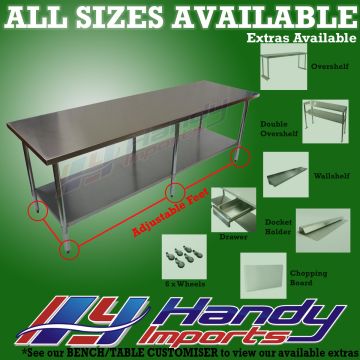 2134 X 610mm Stainless Steel #430 Bench