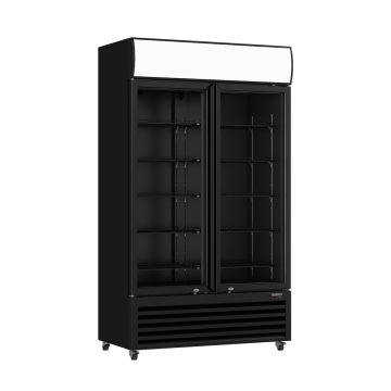 Thermaster Colourbond Upright Beverage Drink Fridge 2 Doors Black - LG-1000BP