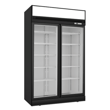 Thermaster Commercial Black Upright Double Glass Door Freezer - LG-1006DF