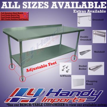 610 X 1219mm Full Stainless Steel #304 Bench