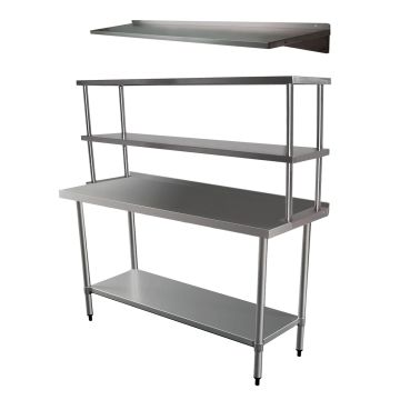 1400X390mm #430 Grade W/ Splashback Work Bench ,1Xdouble O/Shelf,1Xwallshelf