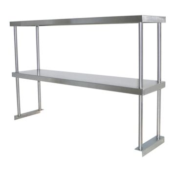 1400 X 300mm Table Mounted 430 Double Overshelf Over Shelves Stainless Steel