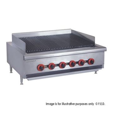 QR-36E Natural Gas 6 Burner Char Grill Top