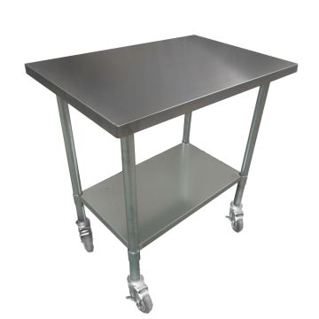 610 X 762mm New Stainless Steel Portable Work Bench Table W/ Wheels Castors