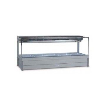 Roband Square Glass Refrigerated Display Bar - Piped And Foamed Only (No Motor), 12 Pans SFX26RD