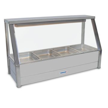 Roband Straight Glass Hot Food Display Bar, 6 Pans Single Row E16