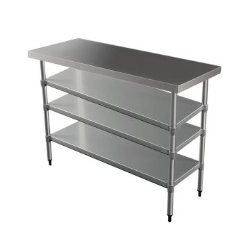 New 1400X390mm #430 Grade Stainless Steel Bbq Narrow Work Bench ,3Xundershelf
