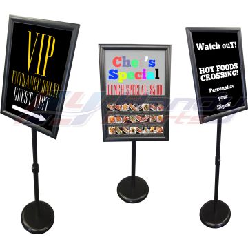 Brand New Adjustable Height And Multi Angle Menu Stand W/ Snap Frame Black A3