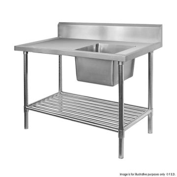 SSB7-1200R/A Single Right Sink Bench With Pot Undershelf